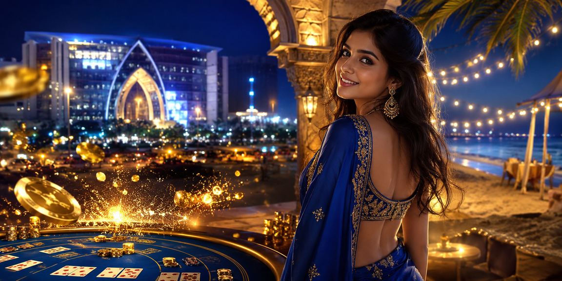 Baccarat game interface with a Dhaka beach theme